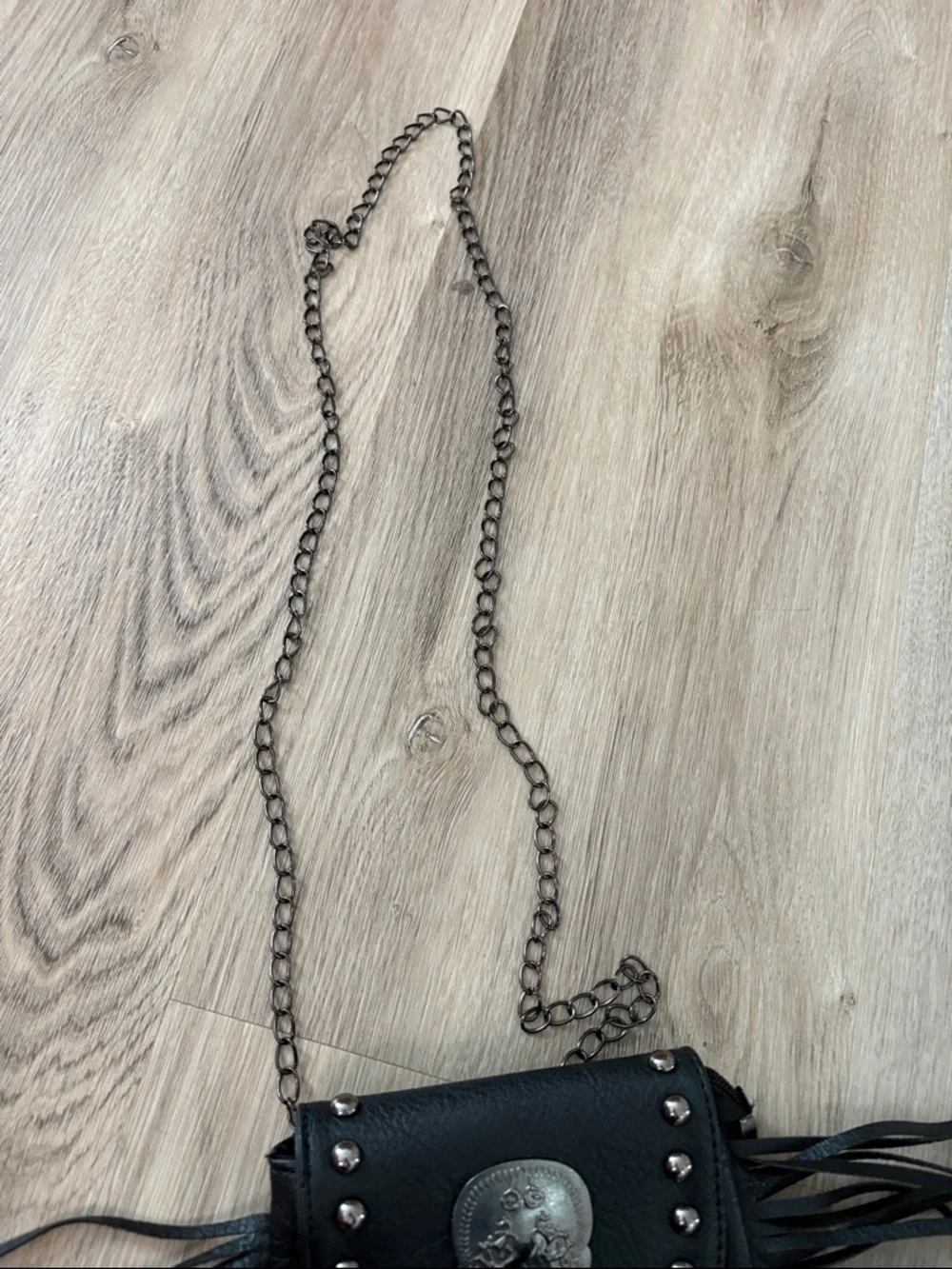 💀 Rockstar Rebel Black Fringe Skull Crossbody Bag Excellent Condition! Festival